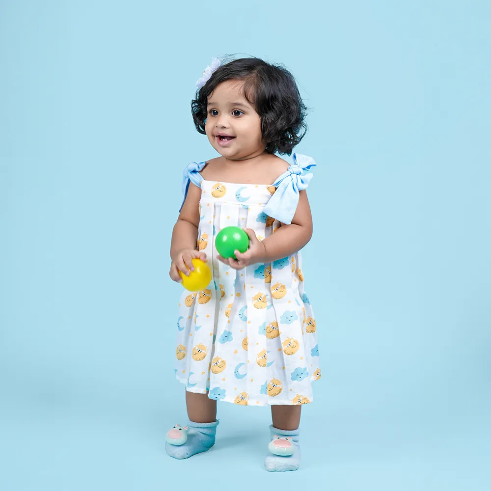 Kids' Muslin Cotton Fit & Flare Dress - Loyzo Charming