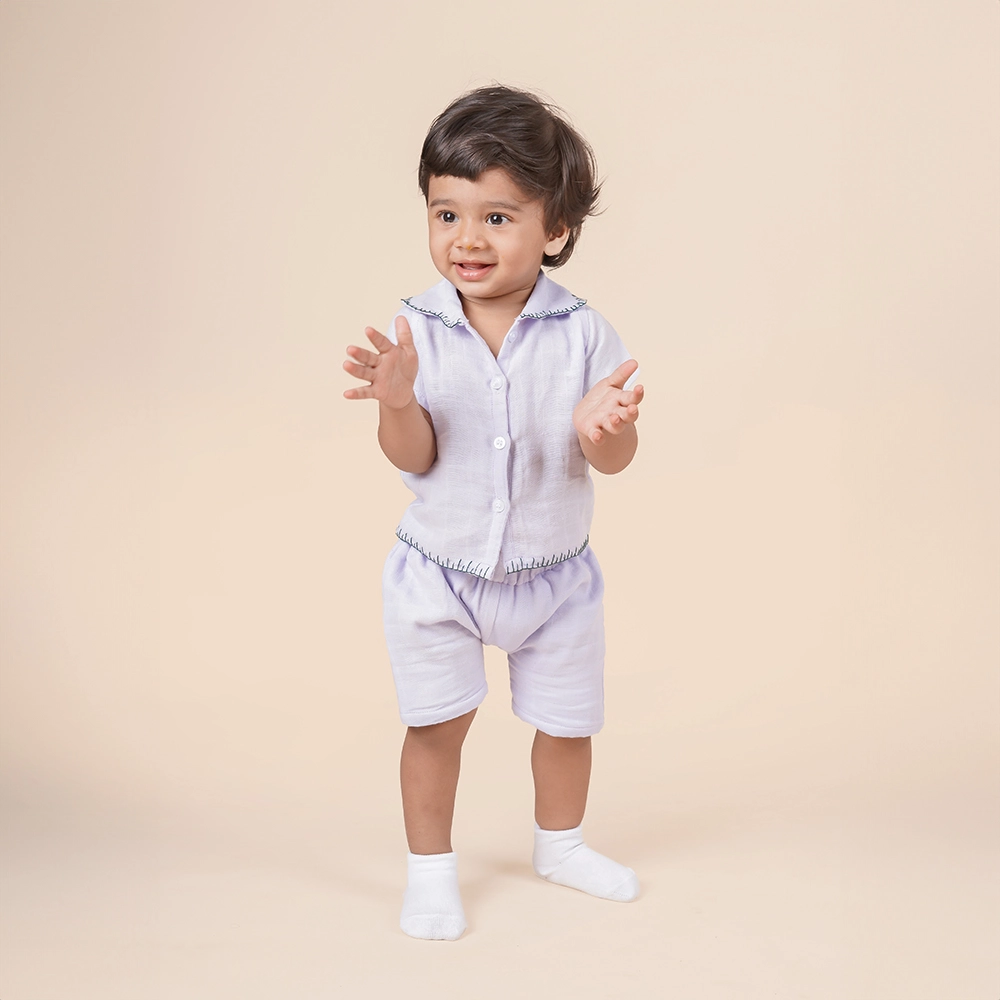 Kids' Muslin Cotton Top & Bottoms Set - Fun & Fashionable by Loyzo